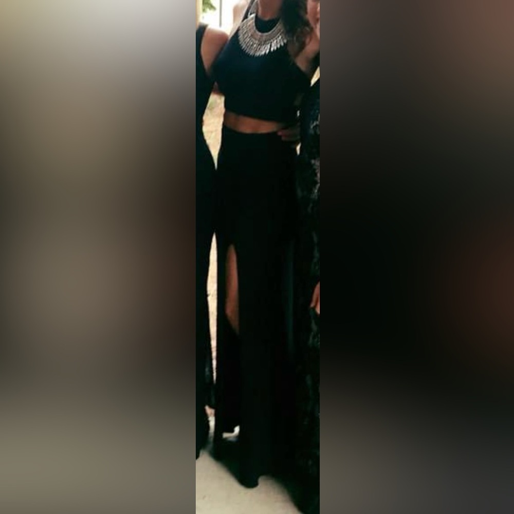 Black formal cut out dress
